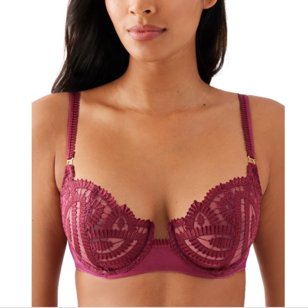 Wacoal Womens After Dark Balconette Bra  Red Plum  Size 34 C NWT